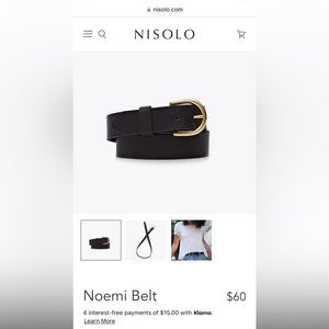 Nisolo Naomi Black Belt size medium